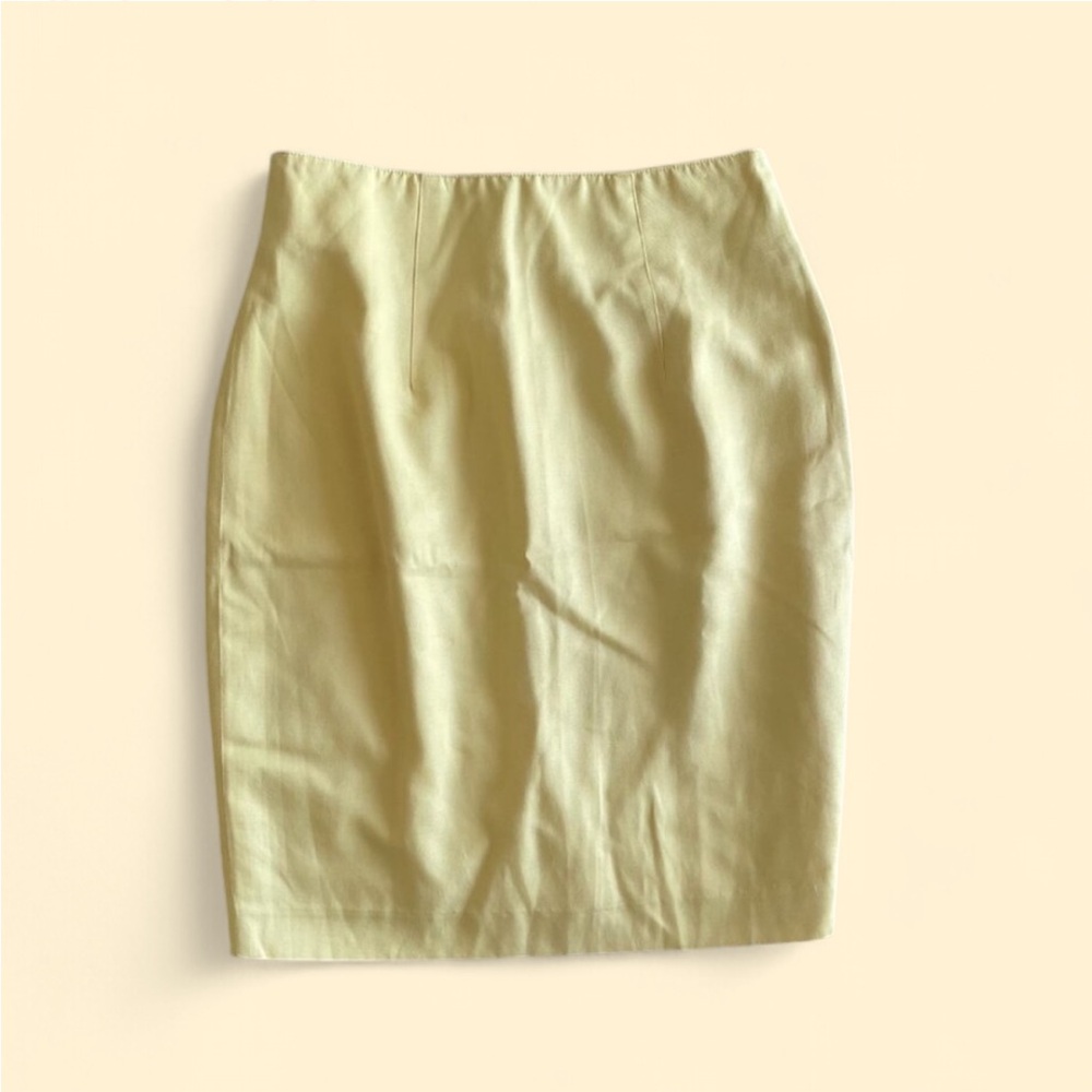 Vintage Silk / Cotton MARK EISEN Yellow Skirt (sz 6)